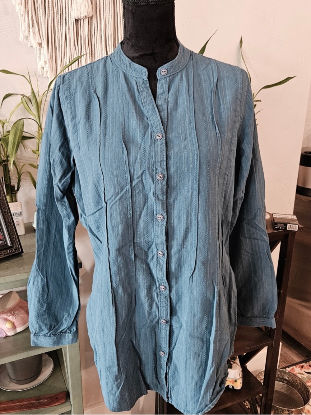 Woolrich Slate Blue Button-Front Shirt